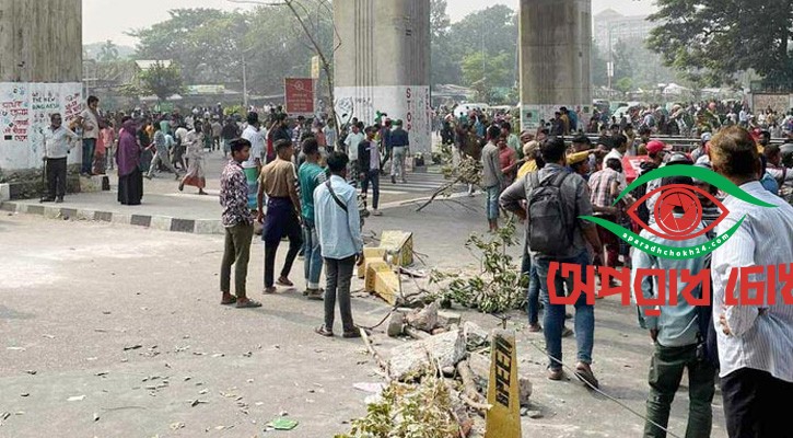 আগারগাঁওয়ে ব্যাটারিচালিত রিকশাচালকদের সড়ক অবরোধ