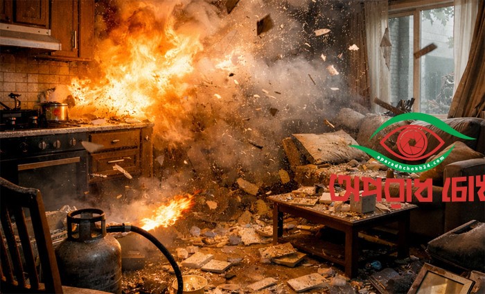 উত্তরায় গ্যাস লিকেজ থেকে বিস্ফোরণ