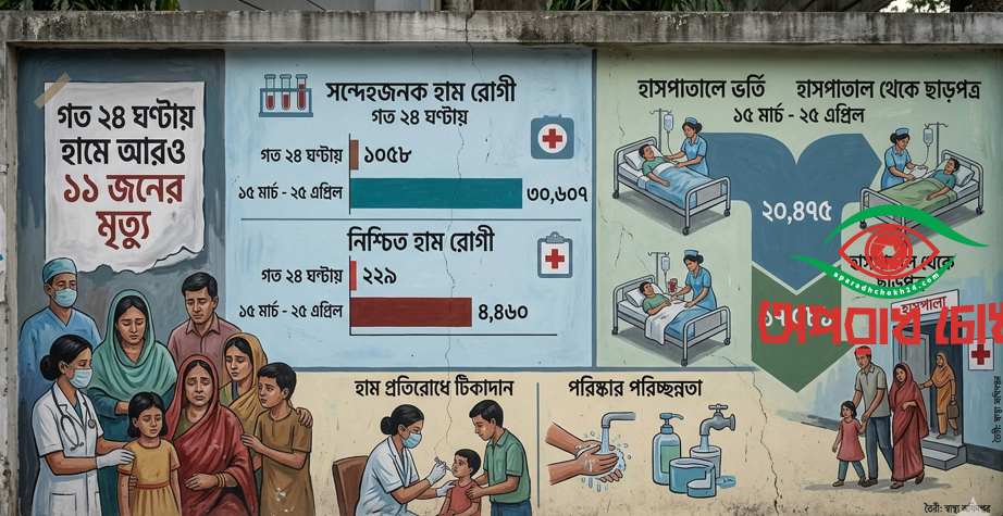 ২৪ ঘণ্টায় হামে আরও ১১ জনের মৃত্যু