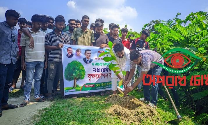 ধামইরহাটে প্রধানমন্ত্রীর ২৫ কোটি বৃক্ষরোপণে - ছাত্রদল