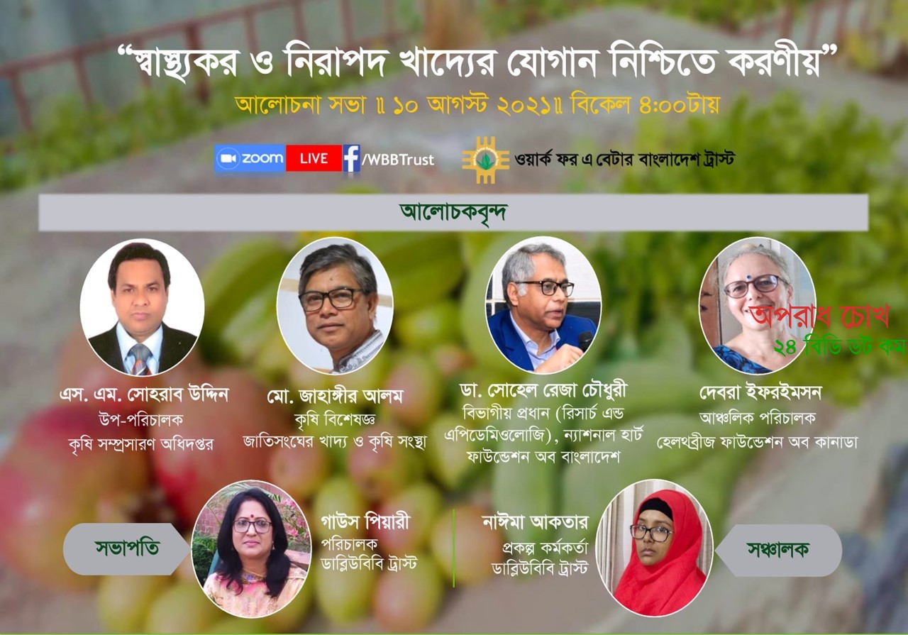 জনস্বাস্থ্য উন্নয়নে নিরাপদ খাদ্যের যোগান নিশ্চিত জরুরী